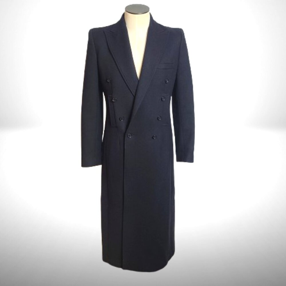 Dolce & Gabbana Black Long Double-Breasted Coat (IT 44)